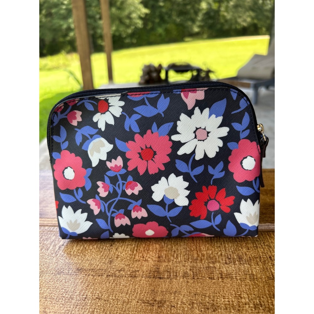 Kate Spade New York Cameron Street Daisy Briley Cosmetic Case Makeup Travel Bag - Picture 2 of 11